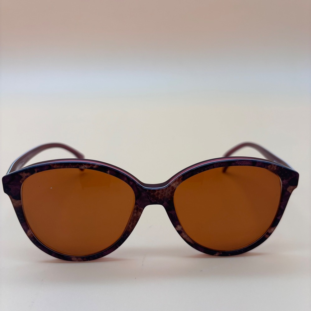 SEE Eyewear 9238 Purple Snakeskin Round Sunglasses Italy 56-18-140 C57